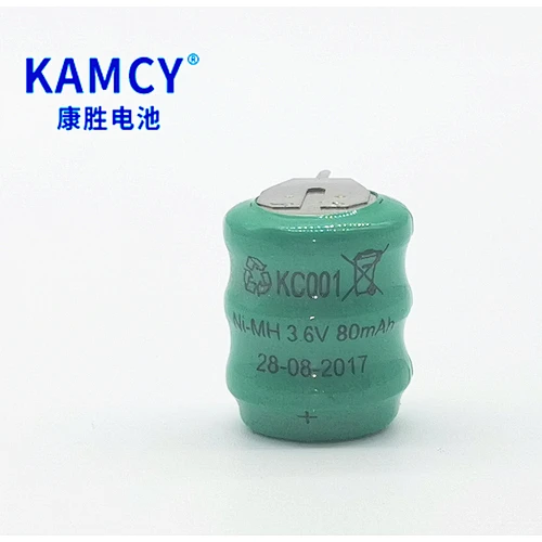NI-MH button cell battery 80mAh 3.6V battery with solder tabs