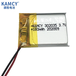 Rechargeable 302035 3.7v 180mah li polymer battery 180mah lipo battery 3.7V for Smart watch