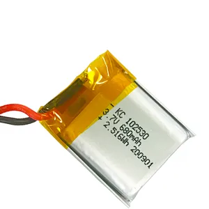 Factory price 102530 3.7v 680mah li-polymer battery rechargeable 680mah lipo battery for headset