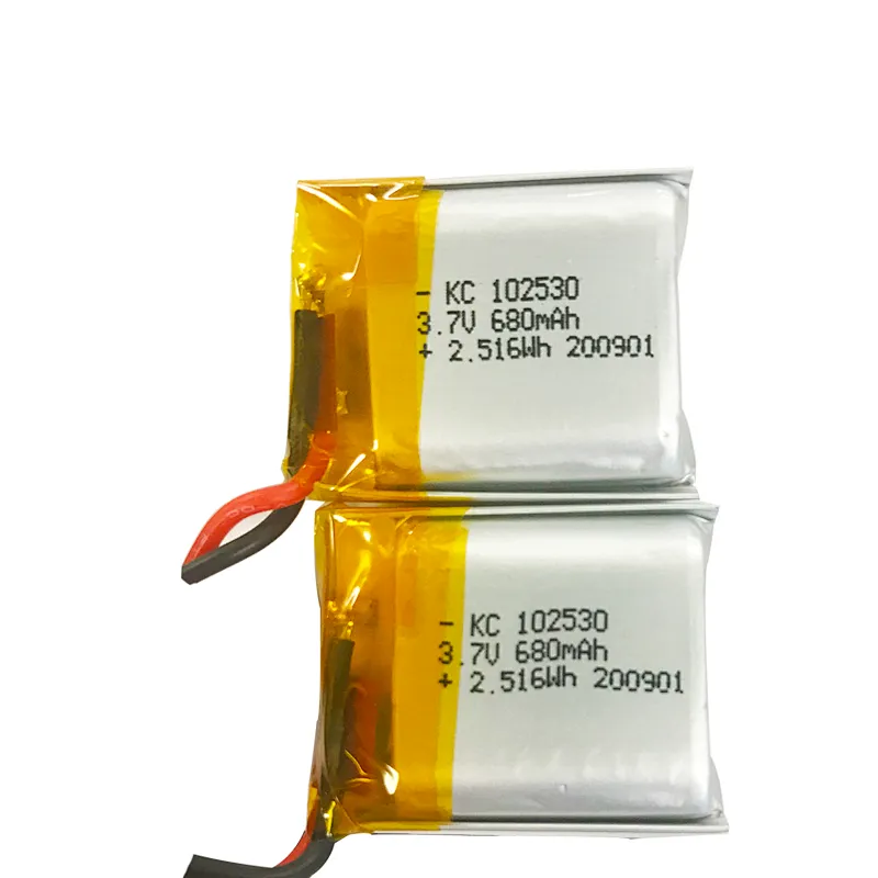 Factory price 102530 3.7v 680mah li-polymer battery rechargeable 680mah lipo battery for headset