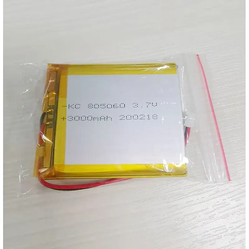 805060 3.7v 3000mAh Rechargeable Lipo Battery IEC UN38.3 MSDS Approved Lithium Polymer Battery
