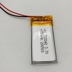 Hot sale rechargeable 502040 3.7v 350mah li polymer battery 350mah lipo 502040 for Beauty instrument