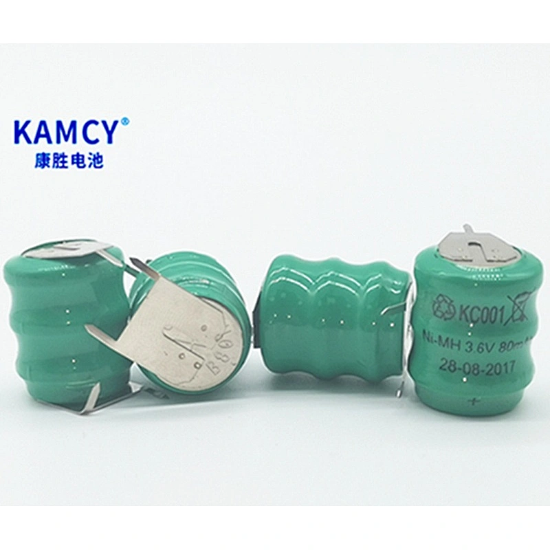 Ni-mh Button Cell Small Battery 80mAh Rechargeable Nimh Battery with Solder Tabs
