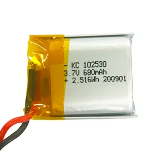 Factory price 102530 3.7v 680mah li-polymer battery rechargeable 680mah lipo battery for headset