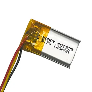 Rechargeable 401525 3.7v 120mah li polymer battery 120mah lipo 401225 for Medical device