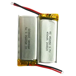 certified 452050 3.7V 450mAh lithium polymer batteries for massage