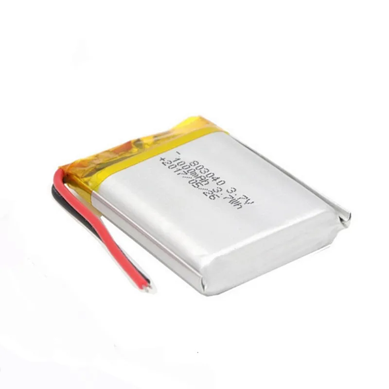 803040 3.7v 1000mAh Rechargeable Lipo Battery IEC UN38.3 MSDS Approved Lithium Polymer Battery