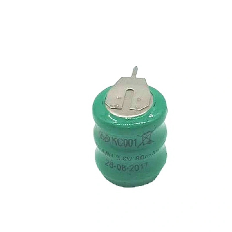Ni-mh Button Cell Small Battery 80mAh Rechargeable Nimh Battery with Solder Tabs