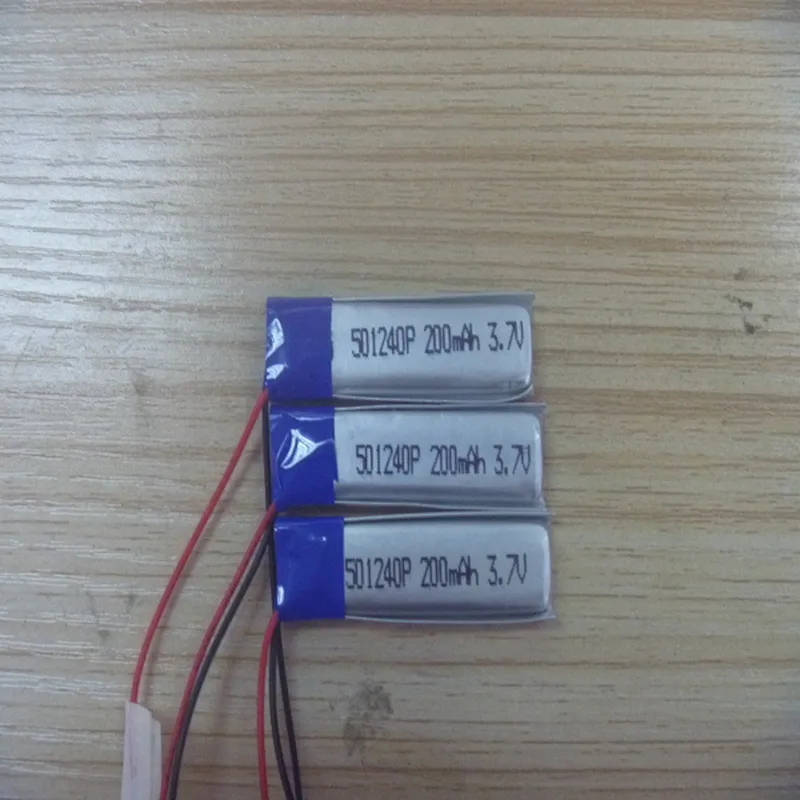 factory price 501240 3.7V 200mAh li polymer rechargeable batteries