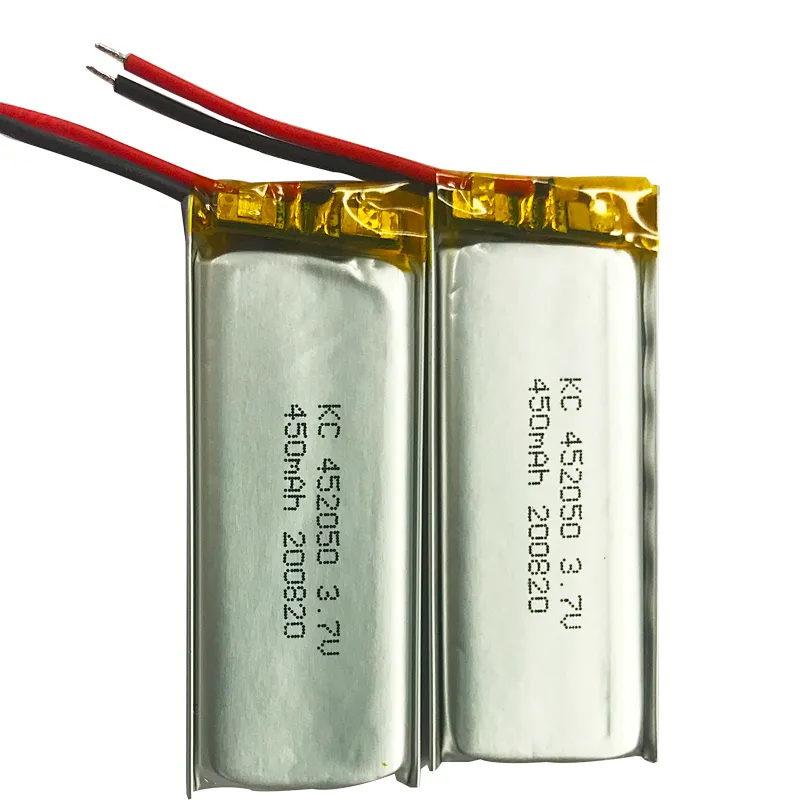 certified 452050 3.7V 450mAh lithium polymer batteries for massage