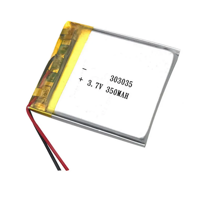 303035 3.7V 350mAh lithium polymer batteries for wireless devices