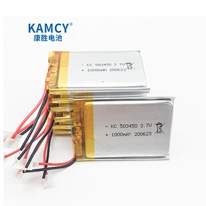 small lithium polymer battery 503450 3.7V 1000mAh flat battery for bluetooth devices