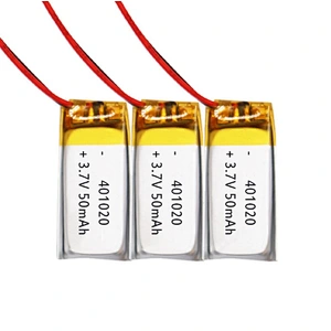 OEM/ODM 401020 3.7V 60mAh lithium polymer batteries for massage