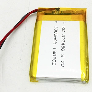 Consumer Electronic 1000mAh 523450 Lipo Battery Long Cycle Life 500 Times Polymer Battery