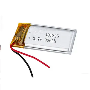 certified 401225 3.7V 90mAh lithium polymer batteries for massage