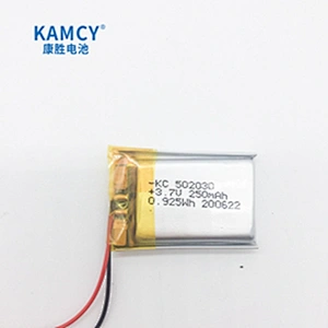 lipo  battery 3.7V 250mAh lithium li ion battery 052030P 502030P