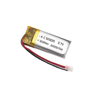 Wholesale 501225 3.7V Lipo battery rechargeable 120mAh li polymer small battery