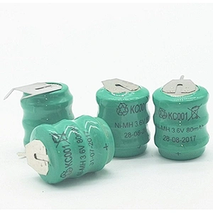 Ni-mh Button Cell Small Battery 80mAh Rechargeable Nimh Battery with Solder Tabs