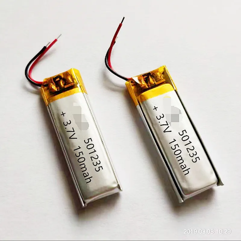 high quality  501235 3.7V 150mAh li polymer rechargeable batteries