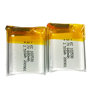 Factory price 102530 3.7v 680mah li-polymer battery rechargeable 680mah lipo battery for headset