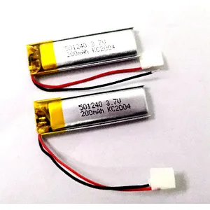 factory price 501240 3.7V 200mAh li polymer rechargeable batteries