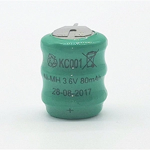 Ni-mh Button Cell Small Battery 80mAh Rechargeable Nimh Battery with Solder Tabs