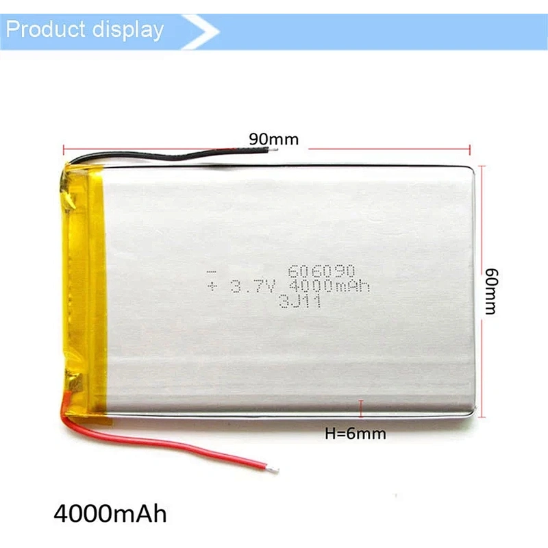 606090 3.7v 4000mAh Rechargeable Lipo Battery IEC UN38.3 MSDS Approved Lithium Polymer Battery