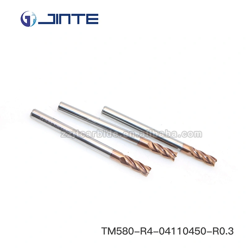 JINTE 4 Flute HRC58 Solid Carbide Corner Radius End Mills 4 mm  Cutter for Steel