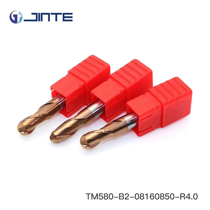 HRC58 2 Flutes Ball nose Carbide End Mills Cutters for Steels Dia 8X50