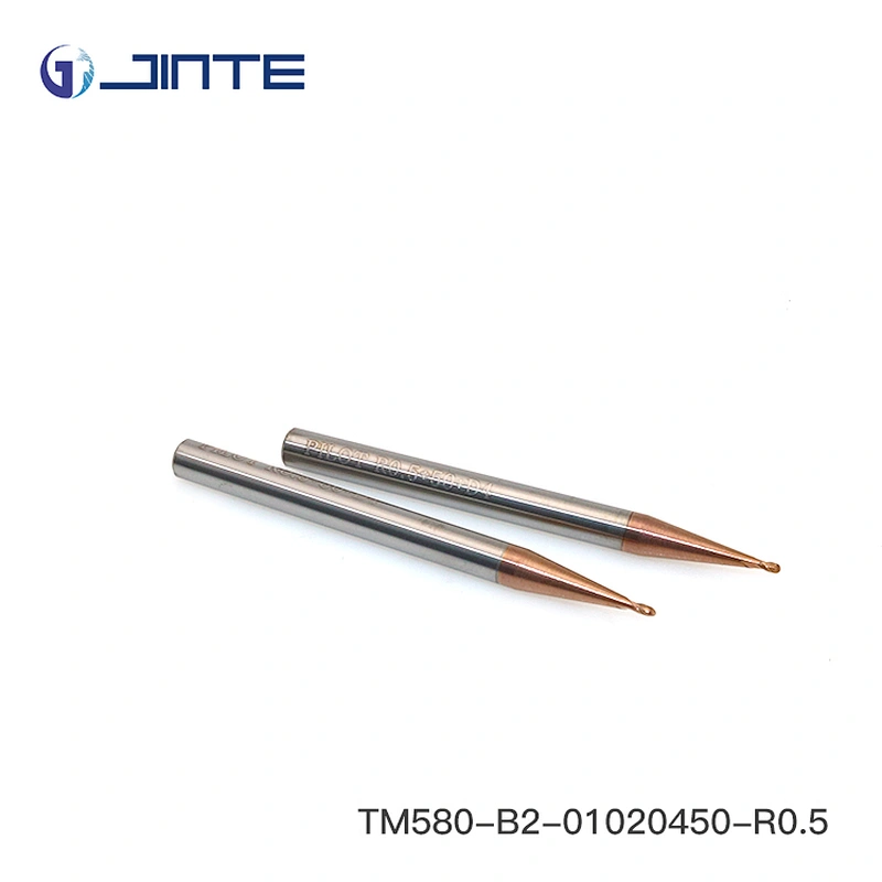 JINTE HRC 58 Solid Carbide 2 Flute Ball Nose End Mill Cutter for CNC Milling Machine