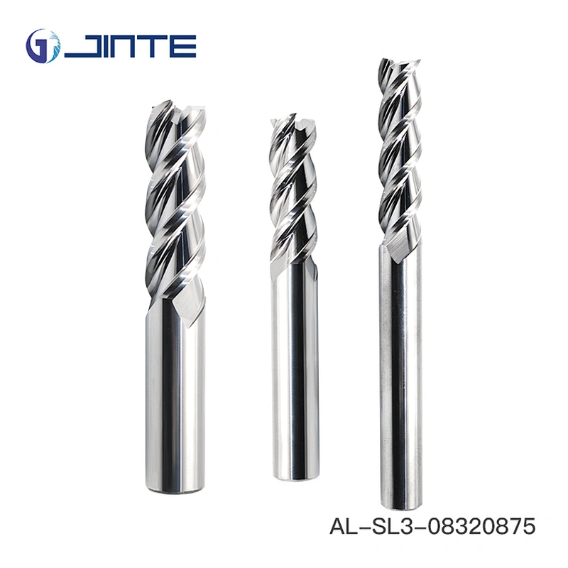 3 long flutes 8mm bright aluminum processing end mills