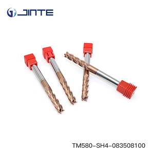 High quality HRC55 8*100mm 4F Square Carbide End Mill Extra Long Length for Steels
