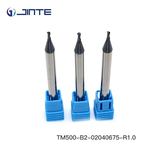 JINTE Solid Carbide 2 Flutes 2mm Ball Nose End Mill HRC50 Milling Cutter for Steel