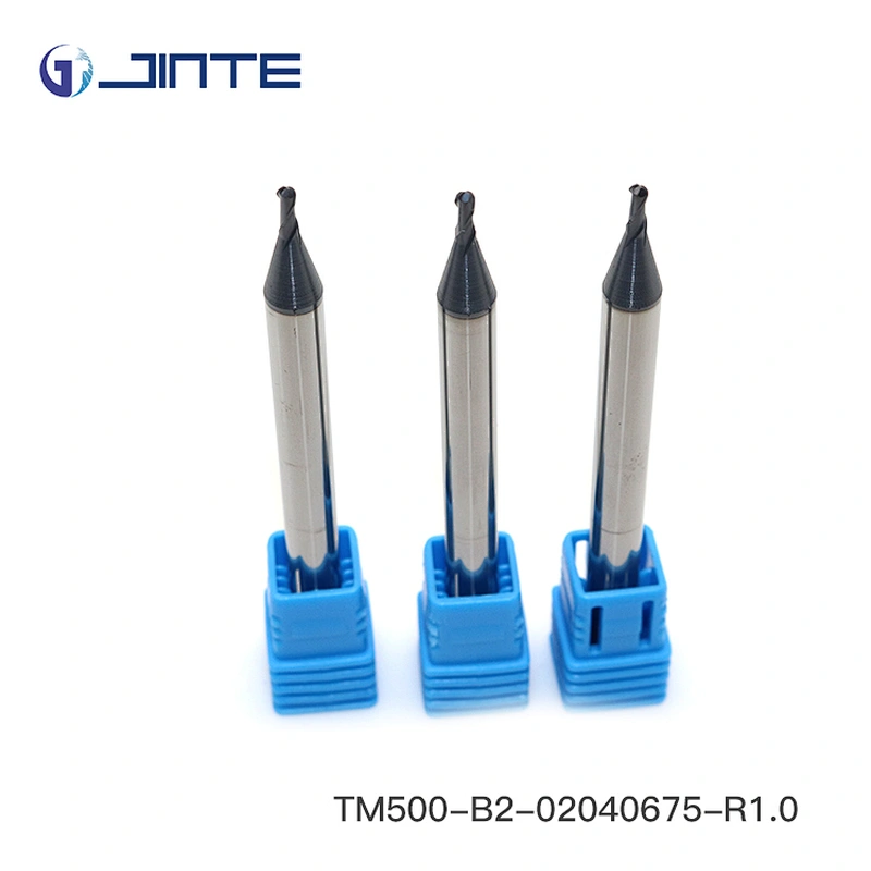 JINTE Solid Carbide 2 Flutes 2mm Ball Nose End Mill HRC50 Milling Cutter for Steel