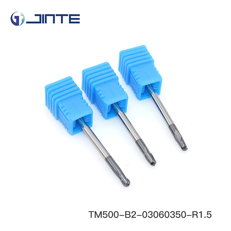 Jinte Solid Carbide Ball Nose endmills de carburo Two Flutes HRC45 3mm CNC milling tools