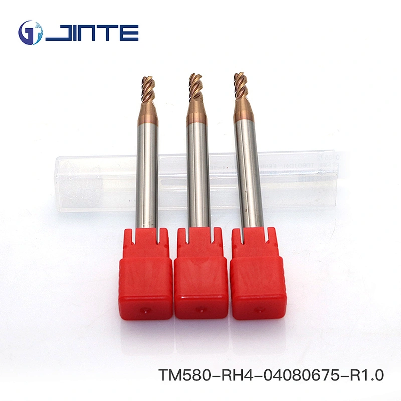 R1.0  4 Flute corner radius carbide end mill with long shank for milling machine