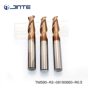 HRC58 2 Flutes Carbide Corner Radius End Mills CNC Milling Cutters D8X60mm