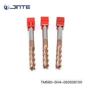 High quality HRC55 8*100mm 4F Square Carbide End Mill Extra Long Length for Steels