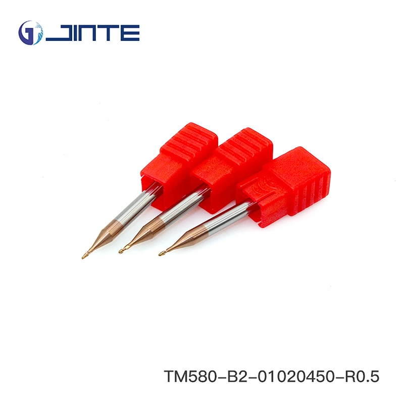 JINTE HRC 58 Solid Carbide 2 Flute Ball Nose End Mill Cutter for CNC Milling Machine