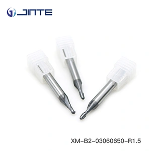 HRC65 Solid Carbide 3mm Helix 2 Flute End Mill Ballnose Milling Cutter for Stainless Steel