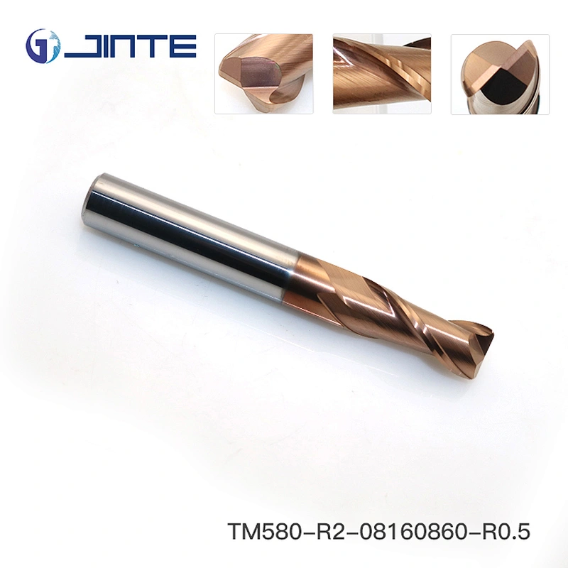 HRC58 2 Flutes Carbide Corner Radius End Mills CNC Milling Cutters D8X60mm