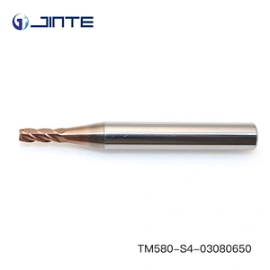 jinte TM580 Carbide End mills 4 flute Long Shank Milling Cutters for Steel Machining