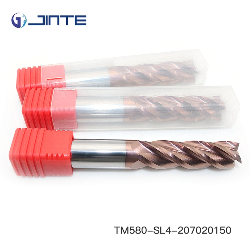 20mm long shank 4 flute endmill bits HRC55 HRC58 carbide milling tools