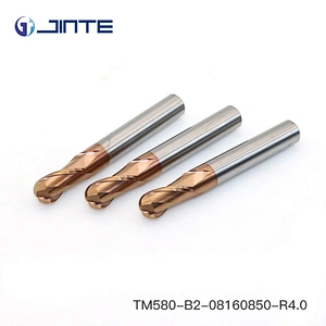 HRC58 2 Flutes Ball nose Carbide End Mills Cutters for Steels Dia 8X50