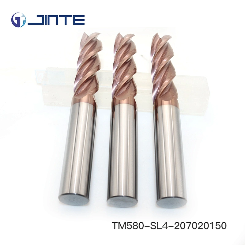 20mm long shank 4 flute endmill bits HRC55 HRC58 carbide milling tools