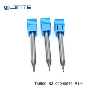 JINTE Solid Carbide 2 Flutes 2mm Ball Nose End Mill HRC50 Milling Cutter for Steel