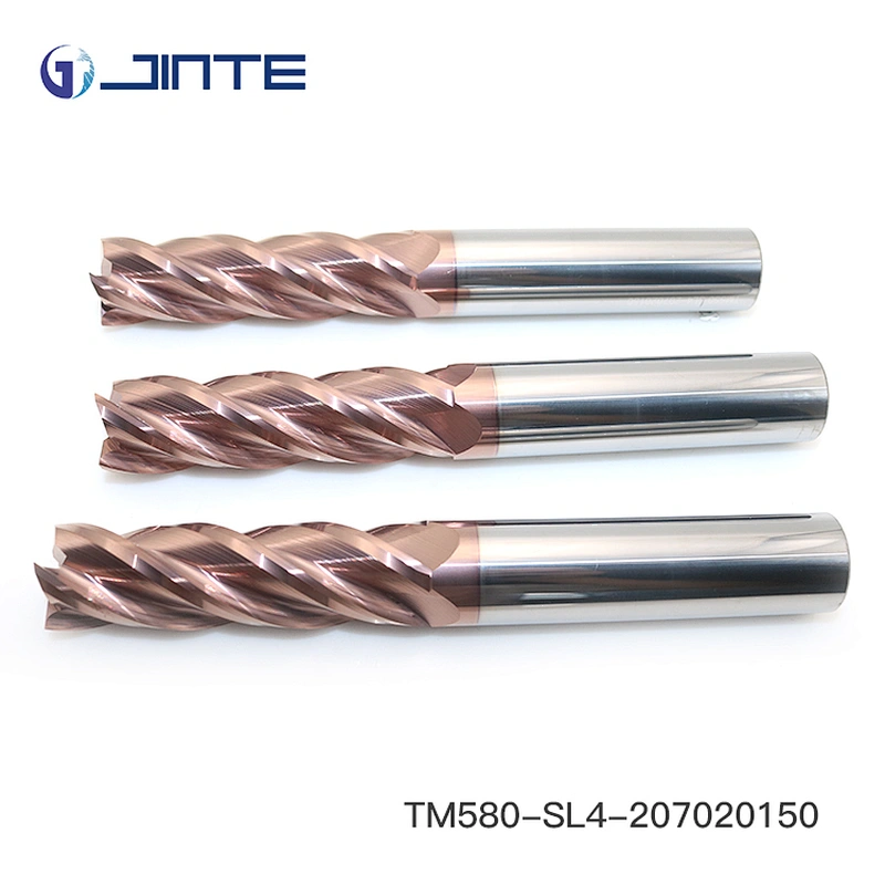 20mm long shank 4 flute endmill bits HRC55 HRC58 carbide milling tools