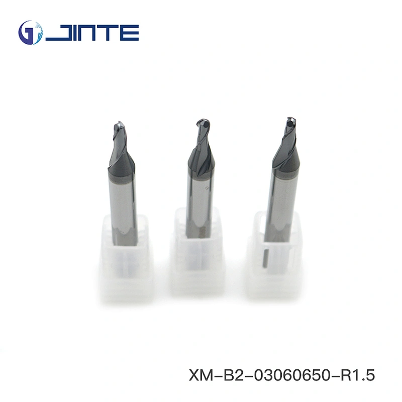 HRC65 Solid Carbide 3mm Helix 2 Flute End Mill Ballnose Milling Cutter for Stainless Steel