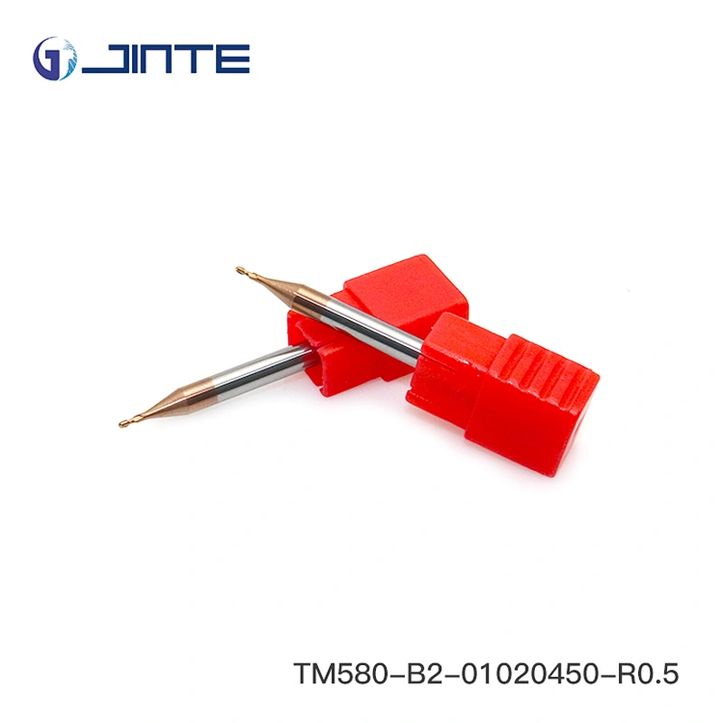 JINTE HRC 58 Solid Carbide 2 Flute Ball Nose End Mill Cutter for CNC Milling Machine