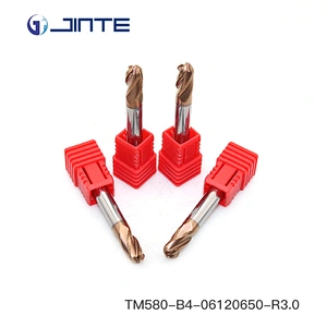 high quality R3.0 4 Flute 6mm solid carbide Ball Nose End Mill for Steel